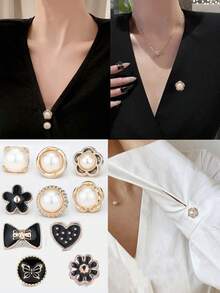 10pcs Anti-Slip Buttons, Invisible Dress Clips, Waist Adjusters, Dress Brooch