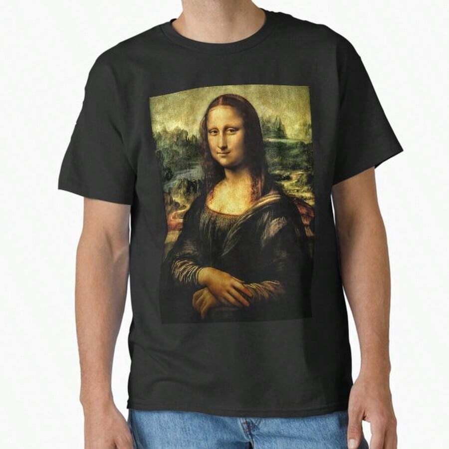 Classic Mona Lisa T-Shirt - Black - View 1