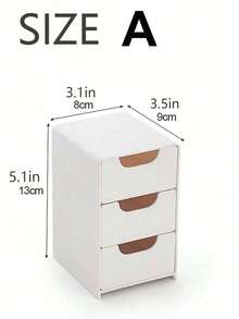 1个迷你桌面收纳盒，带3个隔层，可收纳珠宝、口红、化妆品等，简约三层抽屉式收纳盒，桌面收纳盒 - 白色 - 查看 7