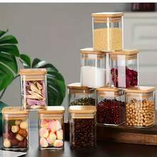 12-Piece Set Of 8oz Small Square Storage Cans With Stickers And Markers. Glass Containers Are Suitable For Spices, Coffee, Seasonings, Kitchen And Home Use. Perfect Gifts For Friends And Family, Spice Jars, Cookie Boxes, Kitchen Storage Supplies - 12個裝 - 查看 9