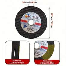 10/25/50pcs 107mm Stainless Steel Cutting Discs - 1.2mm Double Mesh Resin Wheels For Wood, Plastic & Metal, High-Efficiency Cutting Tools For DIY Projects, Work & Home Use, Multipurpose Discs, Smooth Operation, Durable Construction - Army Green - View 3