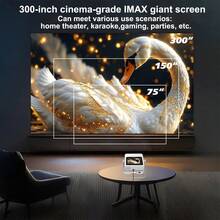 DONGYING New Projector, Dual Screen Display, Android 12 Projector, Native 1080P, Supports 4K, WiFi6, Supports Auto Focus And Keystone Correction, Portable Projector With Built-In Speaker, Supports App Download, Compatible With Smartphones, Computers And More, Suitable For Home Theater, Office Meetings, Decorations, Gifts - White - View 8