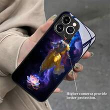Funda para teléfono Cosmic Divine Lotus Compatible con fundas para teléfonos ,  17,  16 Pro Max,  15 Pro Max,  13 y  12 Material de vidrio, a prueba de golpes, resistente a la suciedad y resistente a los arañazos Un gran regalo para familiares, amigos, seres queridos, novios / novias y para el Año Nuevo - Negro - Ver 5