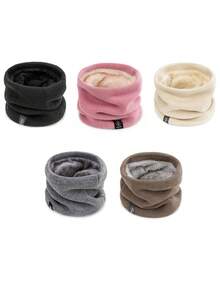 1pc Kids' Winter Cycling Knitted Warm Neck Gaiter With Thermal Lining - Multicolor - View 3