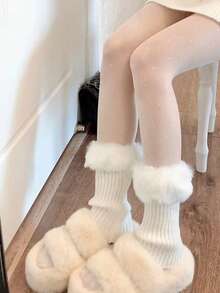1/3 双女士舒适针织腿套，装饰性腿套袖口，柔软罗纹饰边，完美搭配踝靴，女式腿套，百搭日常穿着 - 短款腿套 - 查看 13