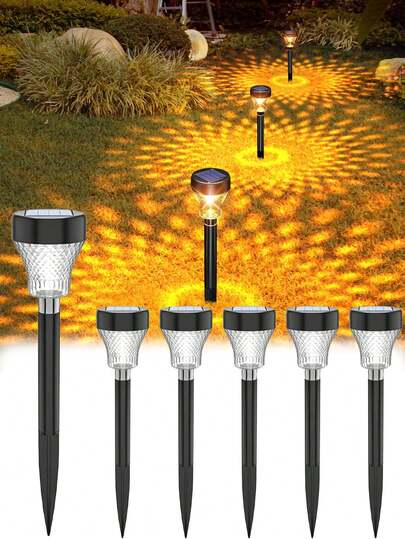 1 pieza Luz solar de paisaje para exteriores, diseño de patrón de villa, luz de césped, luz de jardín para exteriores, luz de Navidad, luz solar para exteriores, iluminación brillante para el césped y la terraza, diseño de luz cálida