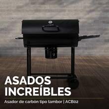 ZZYIBO Asador de Carbon Premium Tipo Barril, con Termómetro y Mesa Lateral Frontal, Ideal para Jardín o Patio, Diseño Portátil con Ruedas. - Negro - Ver 8