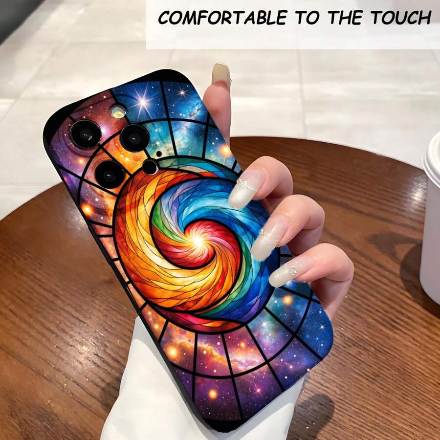 1PC Phone Case , Cosmic Spiral Galaxy Design Pattern , Stylish Phone Case, Phone Decoration, All-around Lens Protection, Creative Small Gift, Funny Gift for Boys and Girls - ãã©ã㯠- ãã§ãã¯ãã 1