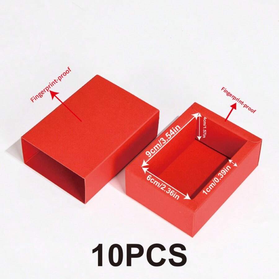 10pcs Red Card Style Gift Box, 9*6*4cm (Inner Size), Suitable For Gift Packaging, Small Figurine & Accessory Packaging, Birthday Gift Box, Handmade Soap Packaging, Dessert Packaging - Red Card Version - View 1
