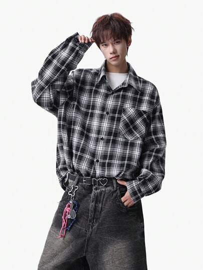 2026 年春 新作 アメリカンヴィンテージ チェック柄 シャツ メンズ 春秋用 カジュアル シャツ アウター 長袖シャツ メンズ ユースシャツ ボタンシャツ 長袖 メンズシャツ カジュアルスタイル ビジネススタイル トップス ファッションモデル 羽織り スリムシャツ 日常着