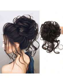 8 Pulgadas Moño Chignon Rizado Sintético Elástico Scrunchies Desordenado Accesorio de Extensión de Cabello Pieza de Recogido Accesorios para el Cabello