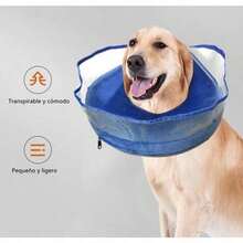 Collar de Recuperación para Perros Ajustable Collar de Protección para Perro y Gato Recuperan de una Cirugía Evite Morder y Arañar S - Azul - Ver 4