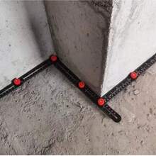 十二面多角度测量尺，瓷砖孔定位器，铝合金折叠尺，通用折叠尺孔定位器，多功能泥瓦工具，地板开口角度尺，木工瓷砖通用尺，瓷砖孔测量尺，多角度测量工具尺 - 黑色 - 查看 10