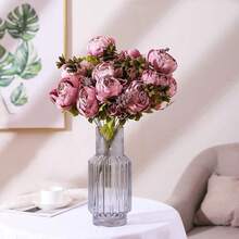 Duovlo Fake Flowers Vintage Artificial Peony Silk Flowers Wedding Home Decoration,Pack Of 1 (Sweetened Bean),20.87*3.5,SweetenedBean - 甜豆 - 查看 7