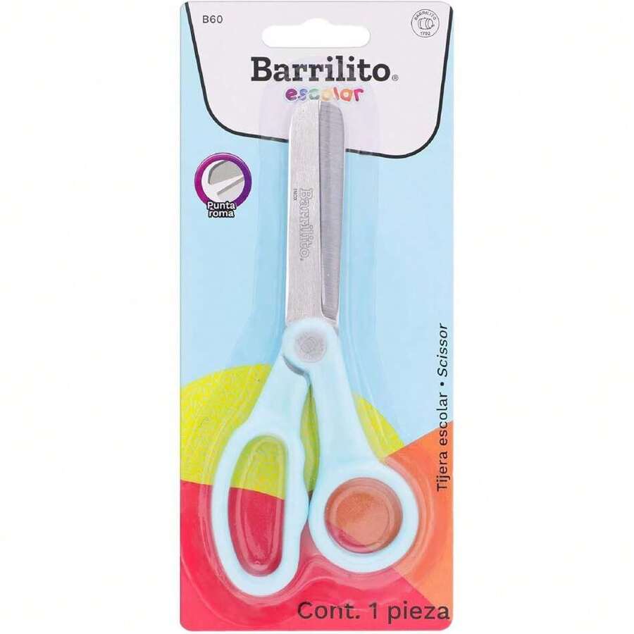 Tijera Escolar Acero Inoxidable, Punta Roma. B60,37326991 - Multicolor - Ver 1