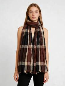 1 件条纹围巾/头巾，适合日常佩戴 - 彩色 - 查看 1