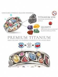 1pc Fashion Crystal Quartz Ion Ring, With Therapeutic, Slimming, Lymphatic Drainage Effects, Magnetic Multi-Color Minimalist Accessory - Multicolor - View 7