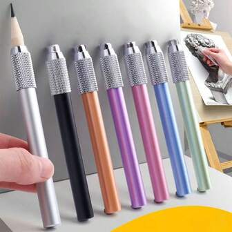 Universal Art Pencil Extender - Metallförlängare och koppling för skiss-/kolpennor, viktiga förnödenheter för skolstart