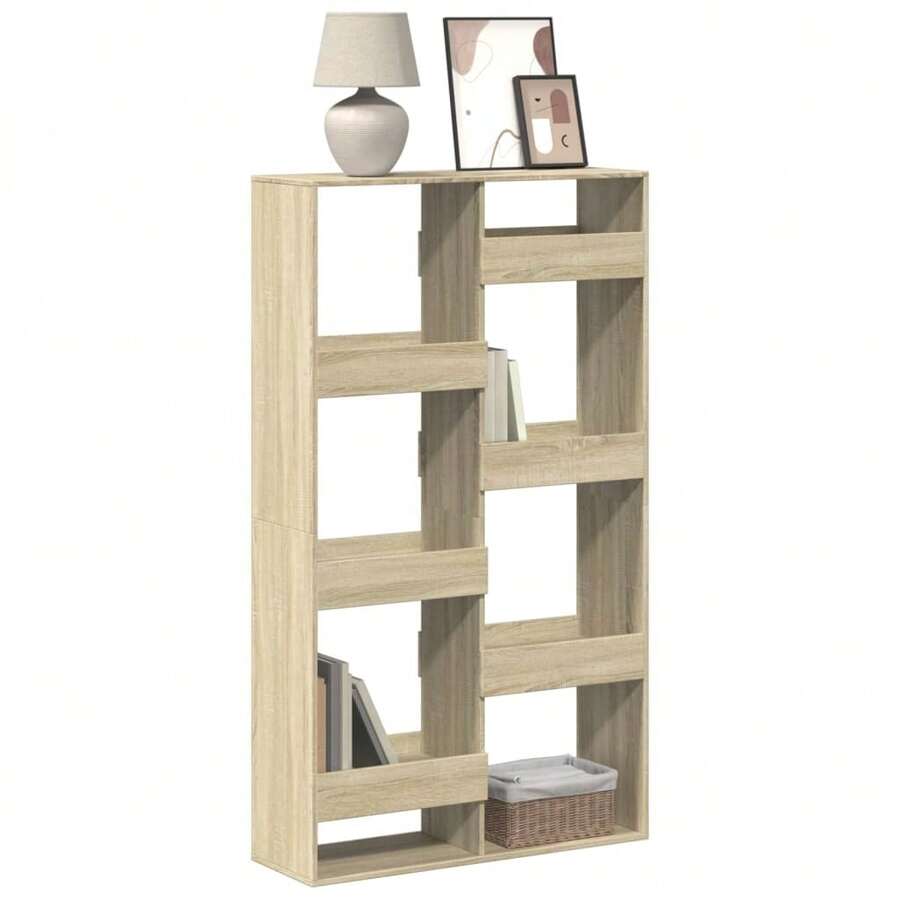 Larryhot Estantería de madera de ingeniería roble Sonoma 100x33x175 cm, Fácil de montar, elegante y hermoso, y conveniente para almacenar artículos, es una opción ideal para el almacenamiento y la decoración del hogar. - Marrón - Ver 1