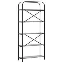 Larryhot Libreria Grigio sonoma 80 x 30 x 183 cm Legno multistrato, Facile da assemblare, dall'estetica elegante e raffinata, pratica per riporre gli oggetti, la scelta ideale per l'organizzazione e la decorazione domestica - Grigio - Visualizzare 7