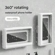 360 Rotatable Shower Phone Holder,2pcs Phone Stand, Wall-Mountable, Adjustable, Waterproof, Touchable Shower Phone Holder Mount, Compatible With 14/13/12/11 Pro XS XR, Up To 6.8inch, Suitable Bathroom Kitchen - Màu be - Xem 15