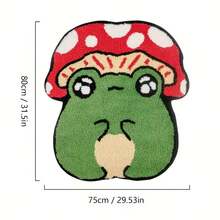 Thảm hình ếch và nấm dễ thương, thảm họa tiết ếch xanh đồng quê, thảm trải sàn bằng vải nhung hình động vật ngộ nghĩnh, thích hợp cho phòng ngủ và phòng trẻ em, trang trí phòng đáng yêu. Lưu ý: Do kích thước không đối xứng, có thể có sai số cắt từ 1-5cm. - Nhiều màu - Xem 5