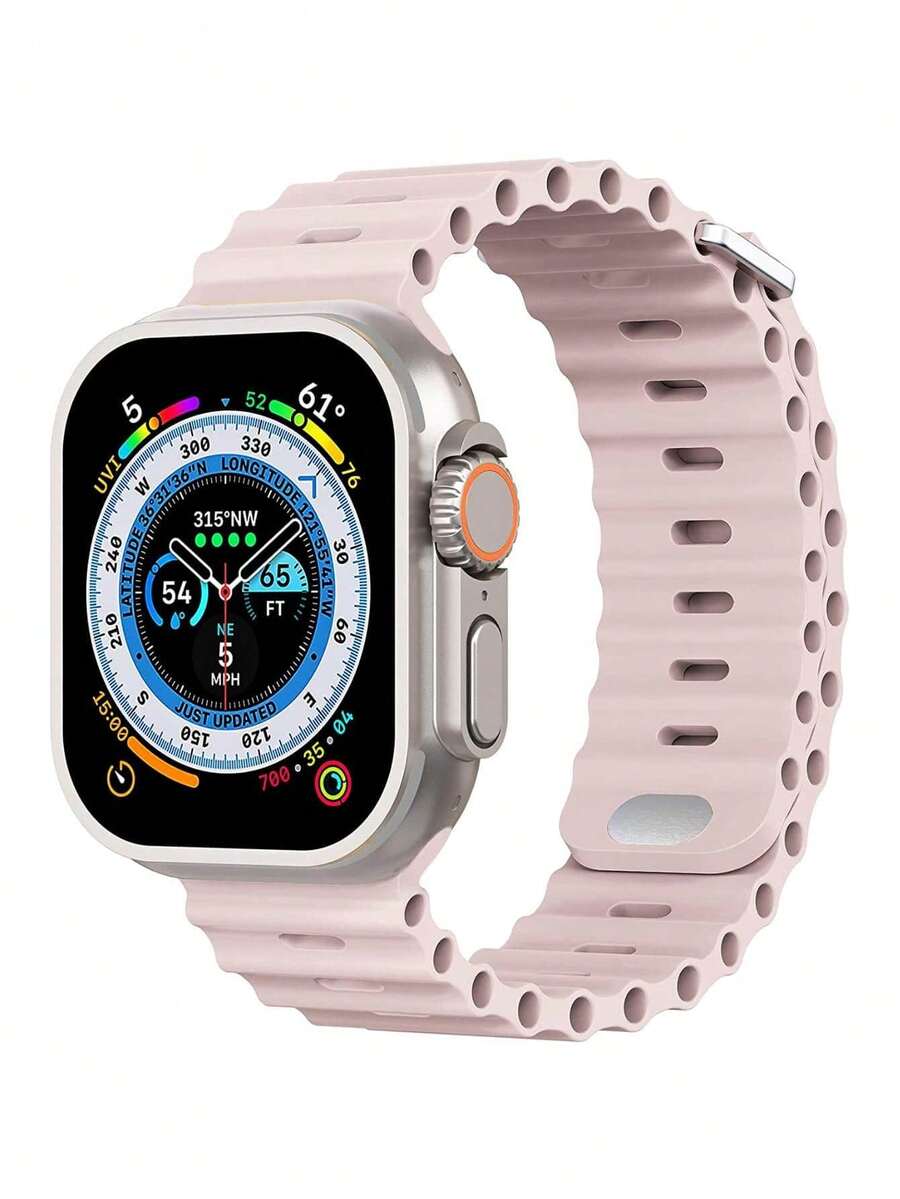 1条男女通用海洋主题柔软硅胶运动替换表带，兼容 38mm 40mm 41mm 42mm 44mm 45mm 49mm，Watch Ultra SE Series 8 7 6 5 4 3 2 1