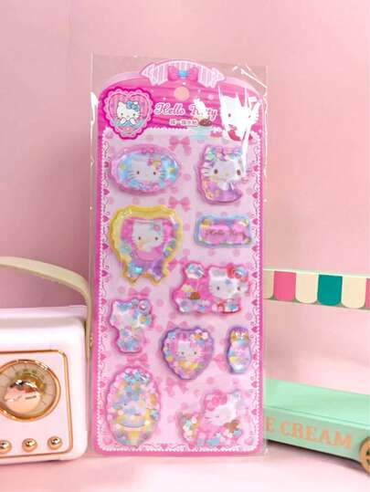 1 pieza Pegatina de agua agitada Pegatina de cristal Pegatina de agua agitada Decoración creativa DIY Imagen de dibujos animados Pegatina de agua tridimensional (Algunos estilos pueden tener diferencias de color y se enviarán al azar)