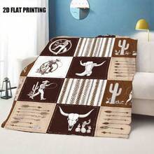 Retro Western Cowboy Theme, Cowboy Boots, Cowboy Hats, Cacti, Feather Design Patterns, Modern Home Style,Super Soft Flannel Printed  Blanket,As Birthday Gifts, Family, Wedding, Souvenir Blankets, Polyester Blankets Suitable For All Seasons, Washable, Machine Washable, Lightweight, Breathable, Comfortable, Warm, Unique, 280gsm For Him, Her Personalized Ideal Gifts For Her, Him, Family, Boyfriend, Girlfriend, Father, Family, Mother, Lover, Daughter, Son, Grandfather, Grandmother, Teacher,Doctor, Nurse,Friend, Classmate, Pet.Perfect Nap, Camping, Travel, Home, Daily Life, Office Decoration, Birthday, Anniversary, Valentine's Day, Thanksgiving, Graduation Season,Christmas, Halloween, Mother's Day, Father's Day, Wedding, New Year Gifts ,Sofa,Bed,Car,Bedroom,Living Room,Office,  Outdoor Camping, Beach,Wall Decoration - Nhiều màu 23 - Xem 4