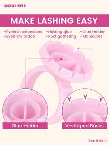 50/100/200/300/500个装睫毛胶水固定环 - 睫毛嫁接用品，加厚扇形杯