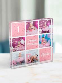 Customized Personalized Pink Birthday Photo Acrylic Ornaments, Birthday Photos, Birthday Gifts, Birthday Party Decorations, Birthday Souvenirs, Children's Souvenirs - Multicolor - View 5