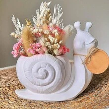 DIY Clay Mold 3D Stereoscopic Snail Candle Cup Plaster Resin Flowerpot Storage Box Decoration Drip Glue Mold Snail Shape Daily Storage Decoration Silicone Mold - White - View 8