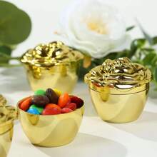 50 Pack 4" Mini Metallic Gold Butterfly Truffle Cup Dessert Liners Square Cupcake Tray Wrappers 225GSM Party Baking Supplies - Vàng - Xem 4