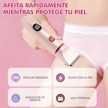 Depiladora Electrica Mujer 3 En 1 Rasuradora Electrica Mujer con Pantalla LCD IPX6 Impermeable Afeitadora Femenina sin Dolor USB Recargable para V Facial Cejas Axilas y Zona del Bikini-0003 - RosaDorado - Ver 7