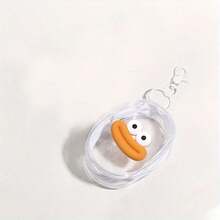 1pc Portable Storage Pouch With Transparent Window & Hook - Multi-Compartment Travel Organizer Bag For Earphones, Jewelry, Hair Accessories - White/Black Handbag Organizer (Casual Style) - Suitable For Smartphones & Keys - Multicolor - View 11