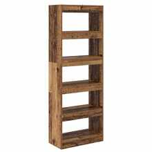 Larryhot Armadio per Libri Legno vecchio 60 x 30 x 166 cm, Facile da assemblare, dall'estetica elegante e raffinata, pratica per riporre gli oggetti, la scelta ideale per l'organizzazione e la decorazione domestica - Castano - Visualizzare 7
