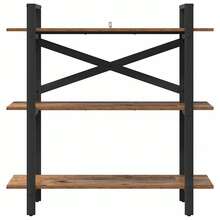 Larryhot Libreria Legno vecchio 100 x 33,5 x 102 cm Legno multistrato, Facile da assemblare, dall'estetica elegante e raffinata, pratica per riporre gli oggetti, la scelta ideale per l'organizzazione e la decorazione domestica - Castano - Visualizzare 5