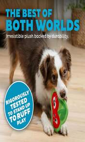 Outward Hound Tough Skinz Durable Squeaky Dog Toy With Two Tough Layers, Strawberry, Red, Medium - MàuC - Xem 3
