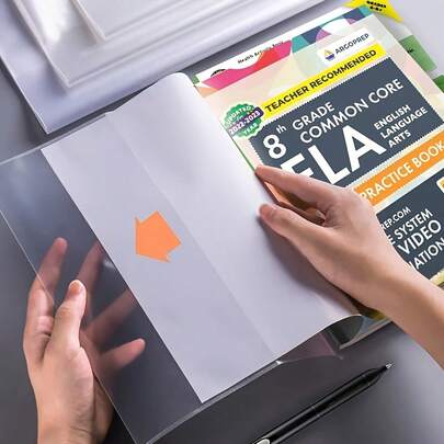 5/10pcs Transparent Plastic Book Covers, Self-Adhesive Seal, Waterproof & Durable, Suitable For School, A4, 16K, A5 Size, Back To School, School Supplies
