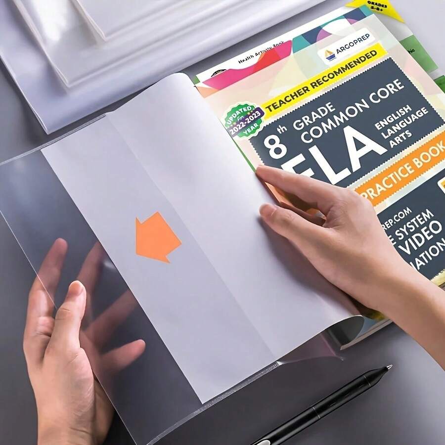 5/10pcs Transparent Plastic Book Covers, Self-Adhesive Seal, Waterproof & Durable, Suitable For School, A4, 16K, A5 Size, Back To School, School Supplies