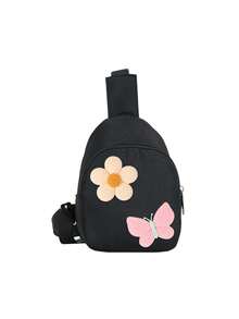 Bolso de pecho con flores y mariposas lindas, mini mochila cruzada para uso diario, versátil como bolso de pecho, bolso cruzado y mini mochila, ideal para llevar artículos esenciales como teléfonos, llaves, carteras, agregando un toque dulce y elegante a los atuendos, adecuado para adolescentes, mujeres, estudiantes, entusiastas de la moda, perfecto para recados diarios, viajes de compras, salidas casuales, viajes escolares - Multicolor - Ver 13