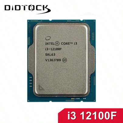 intel 英特尔酷睿 i3 12100F 3.3 GHz 四核八线程 CPU 处理器，L3 缓存 12MB，58W，LGA 1700 接口，无风扇