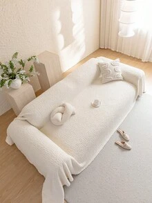 1 khăn phủ sofa sang trọng, tối giản, chất liệu vải nỉ mềm cao cấp, chống trượt, chống bụi, chống trầy xước cho sofa, trang trí cho phòng khách, phòng ngủ, văn phòng, phù hợp với sofa 1-4 chỗ ngồi, sofa hình chữ L. - Màu be - Xem 6