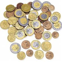 80 Stücke Euro Münzen Set, Kinder Euro Spielmünzen, Lernspiel, Spielkasse, Lernspielzeug für Kinder Rollenspiel Laden - Gold - Übersicht 3