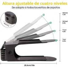 Zapatero Organizador de Zapatos para Armario (20 Unidades) Apilador de Zapatos que Ahorra Espacio, Ranuras para Zapatos, Organizador de Calzado con Doble Almacenamiento Ajustable,37343098 - Multicolor - Ver 2