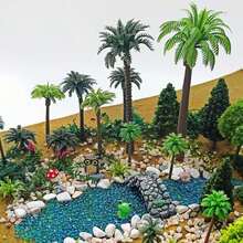 QuarenDen 42Pcs Diorama Supplies Kit, Model Trees, Miniature Palm Trees, Architecture Tree, Decorative Sand, Stone, Grass, Moss Stick,Scenery Basing Material Kit For DIY Craft, Model Train Scenery - trắng - Xem 5