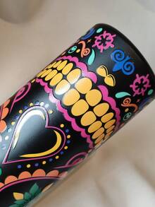 OWALAo Free-Sip Sugar Skull Limited Edition Luminous Cup. Insulated Stainless Steel Water Bottle With Straw. This Bottle Does Both, With Bold Sugar Skull Art And Rich Colors. You Spirited Sips Any Time Of Day. Very Suitable For Water, Juice, Iced Tea Or Coffee, Ice Drinks ; Hot Drinks. 32oz/945ml. - 糖骷髏 - 查看 4