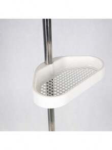 四层可调节转角淋浴置物架，浴室收纳架，免钻孔落地式淋浴整理架，可放置洗发水、护发素、香皂等。 - 白色 - 查看 3