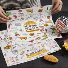 30cm X 30cm Disposable Household Hamburger Takeout Paper, Grease-Proof Coated Paper For Sandwiches, Pizza Liners
