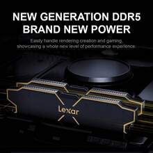 Lexar 32GB (16G*2) DDR5 6000 Desktop RAM Kit CL36 Gaming Heatsink Thor Design For Esports FPS MOBA PC DIY Multitasking Upgrade - Black - View 8